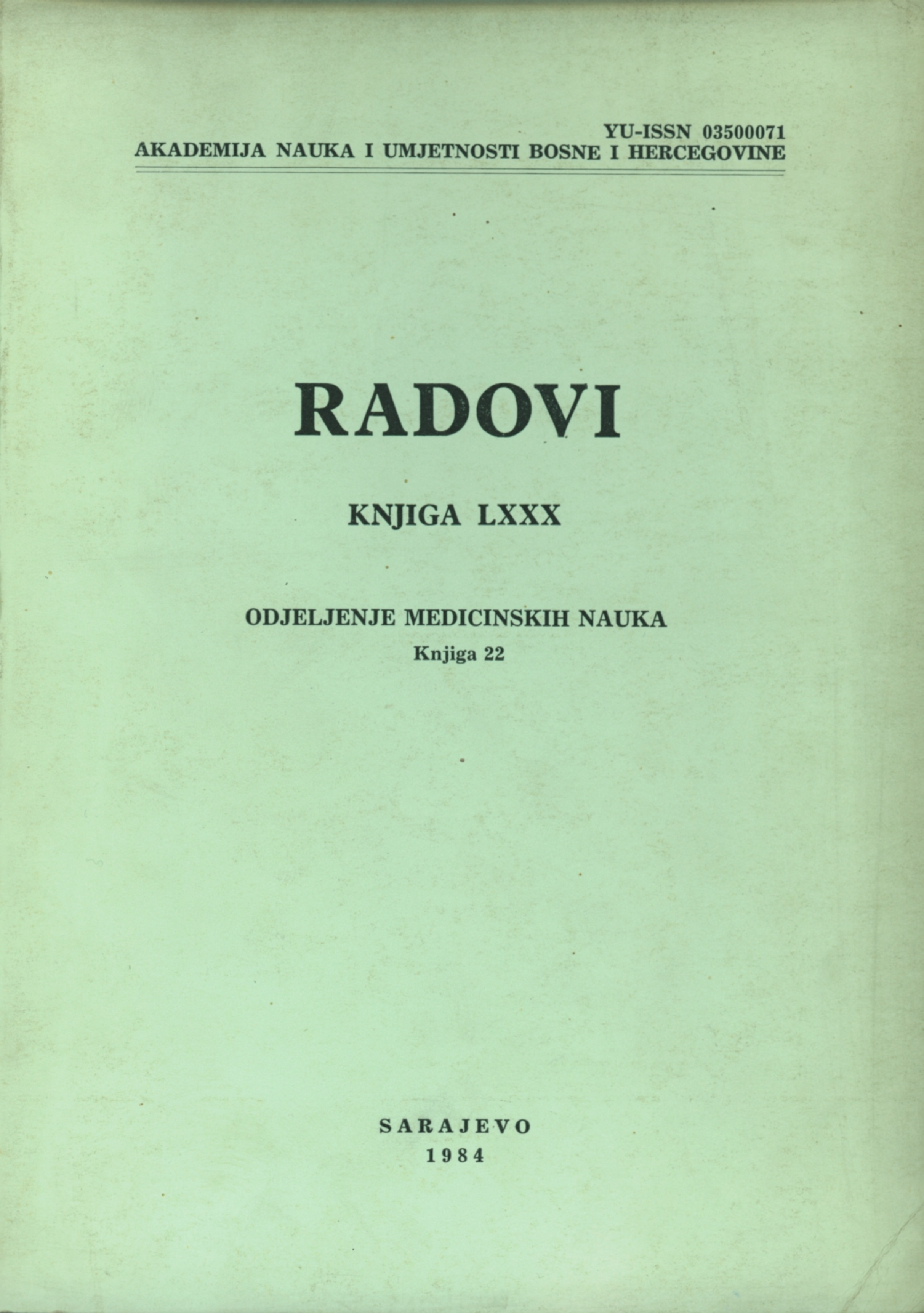 					View Vol. 22 (1984): Radovi
				